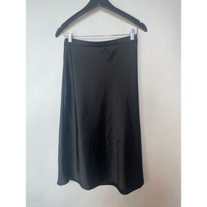 Satin-like Midi Skirt Black Medium